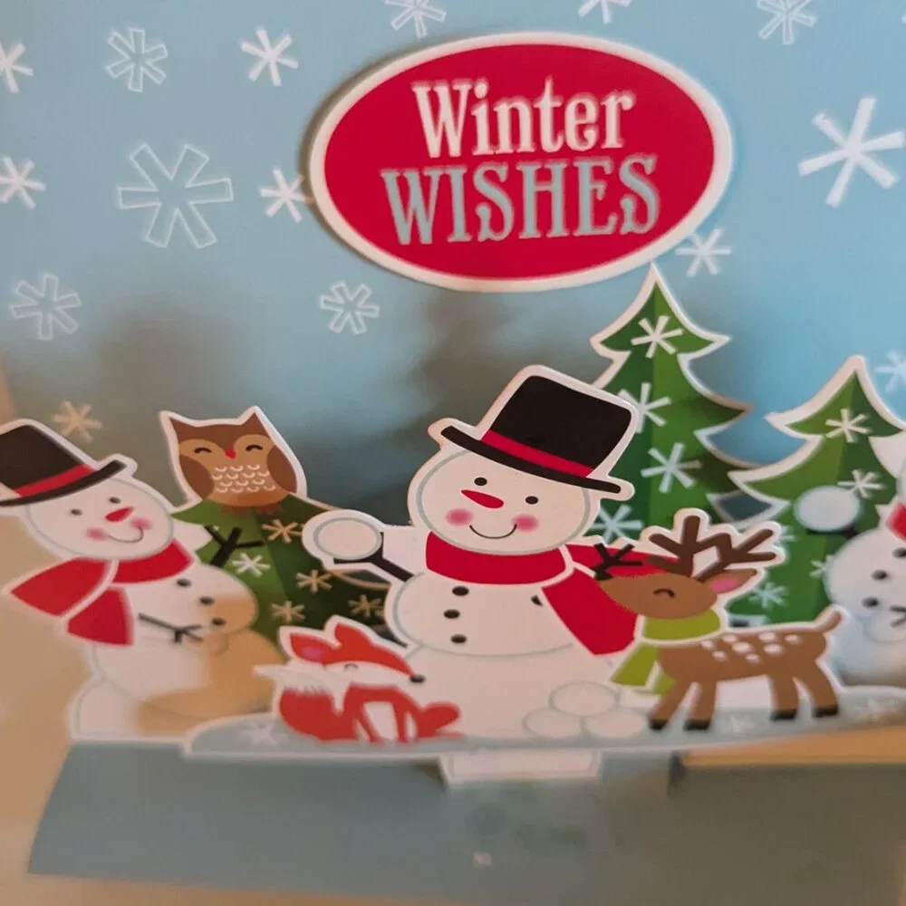 NWT 8 Pop-Up Snowman Winter Christmas Holiday Cards Paper Magic Group Open Box